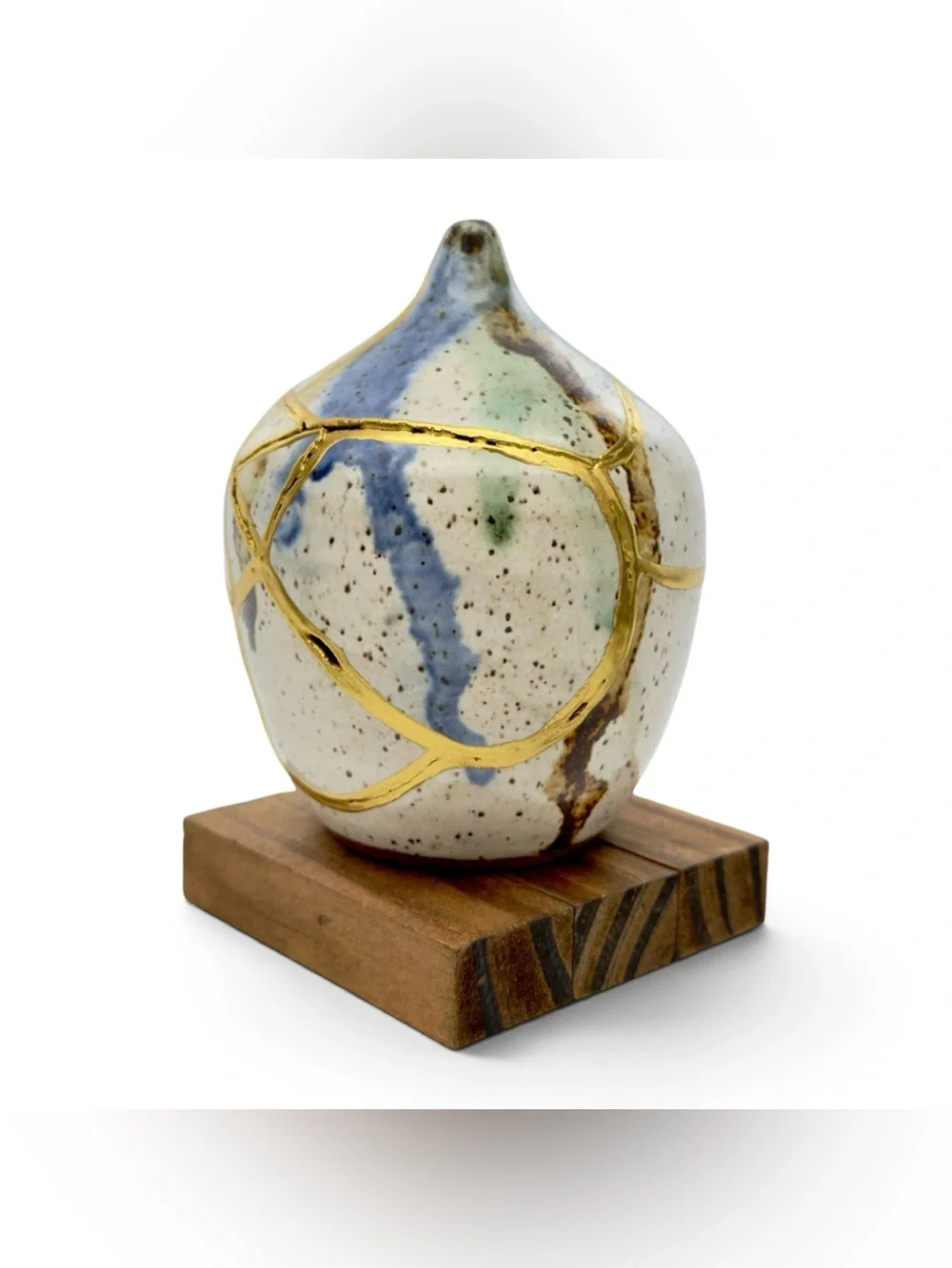 Kintsugi Vase Drip Glazed Pottery Gold Crack Art Personal Growth Gift